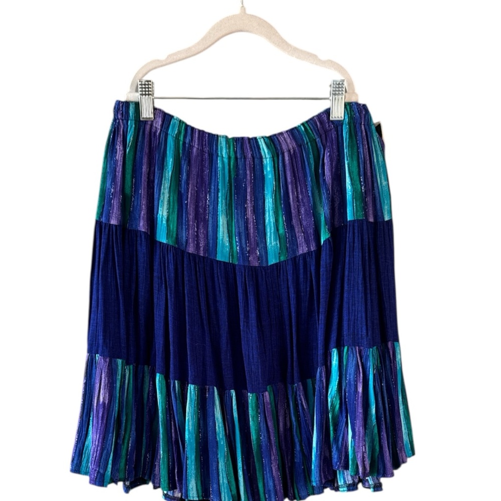 Vintage Jackelen Vibrant Blue and Purple A-Line Skirt
